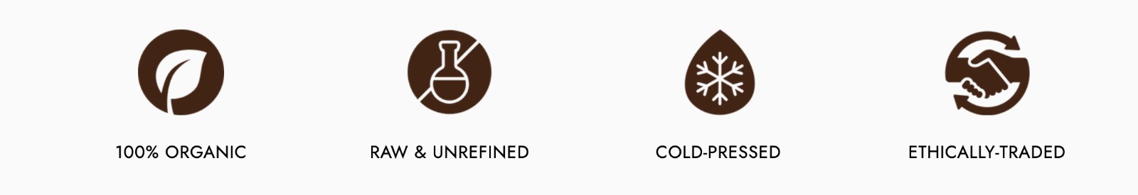 100% Organic, Raw and Unrefined, Cold-Pressed and Ethically-Traded